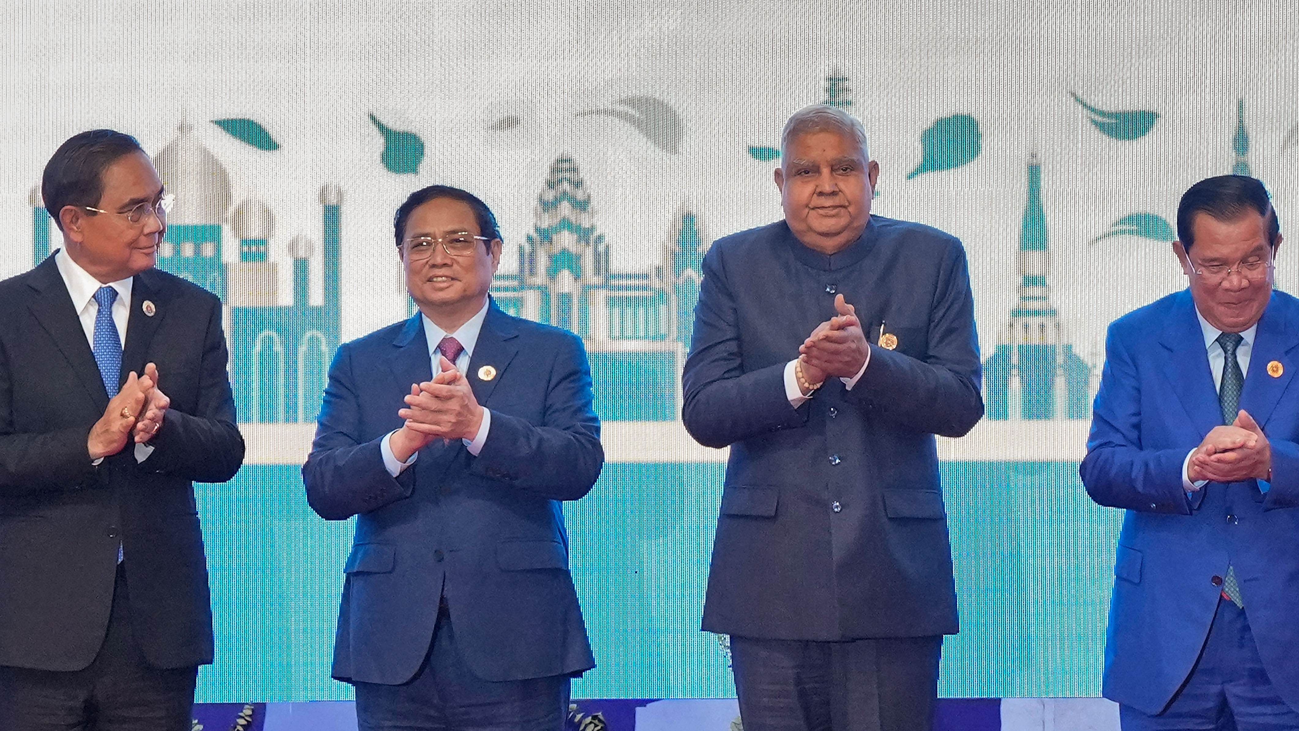 Vice President Jagdeep Dhankhar attended the 19th India-ASEAN summit. Credit: PTI Photo