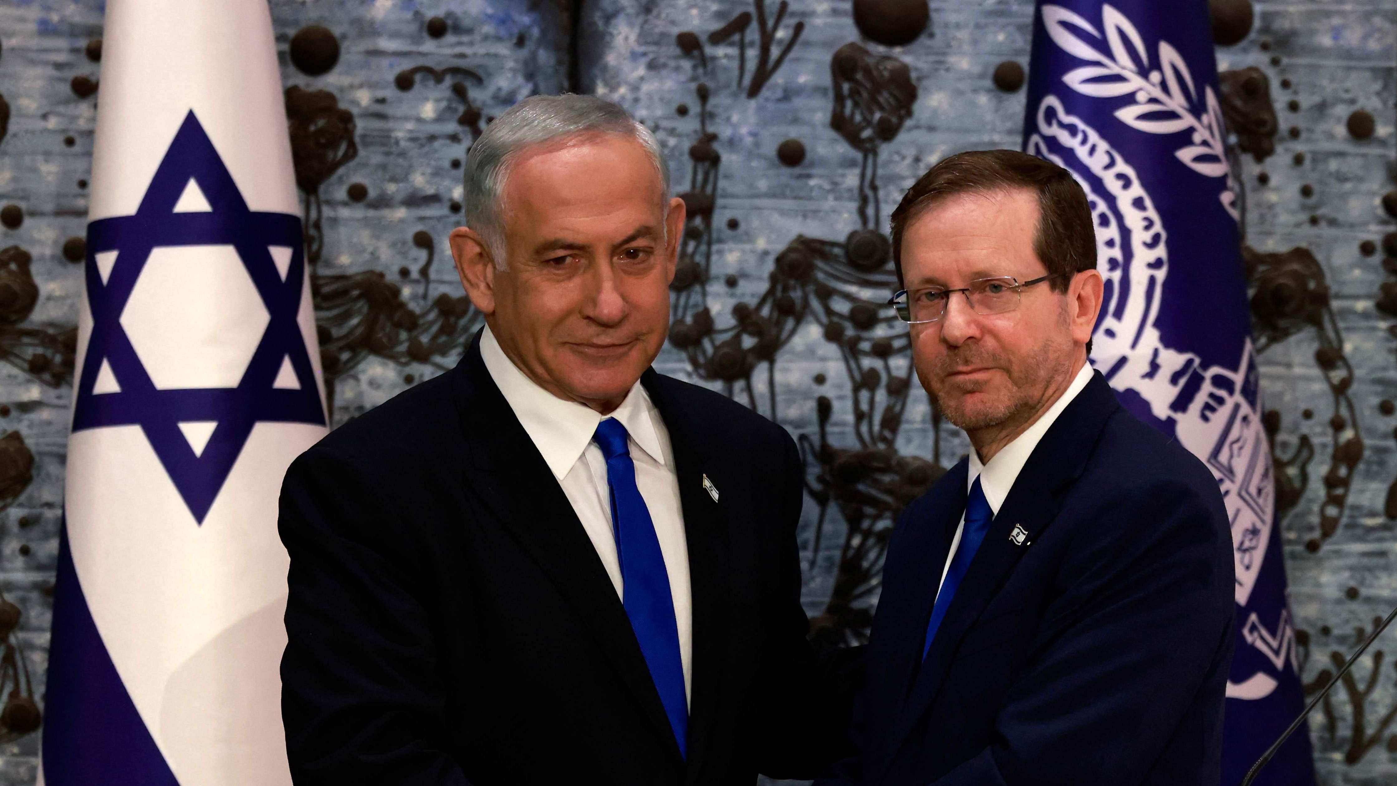 Herzog noted Netanyahu's ongoing trial over corruption allegations, which the right-wing veteran denies. Credit: AFP Photo