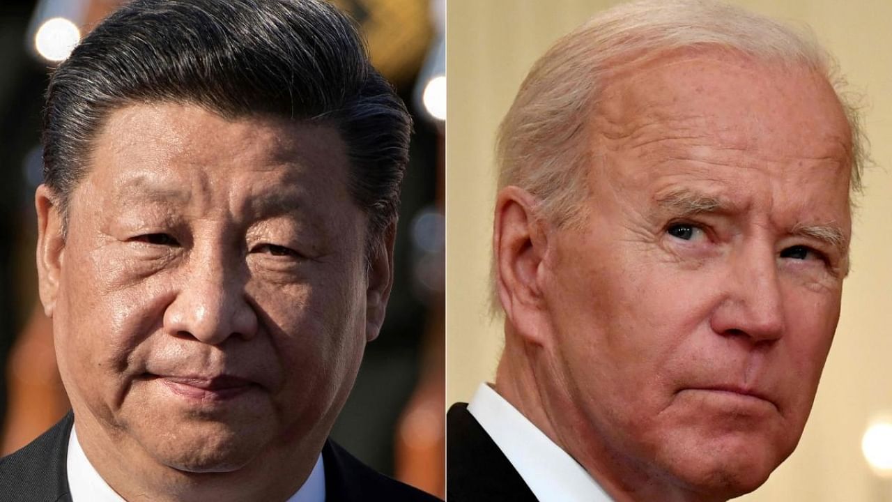 China's President Xi Jinping (L) and his US counterpart Joe Biden. Credit: AFP Photo