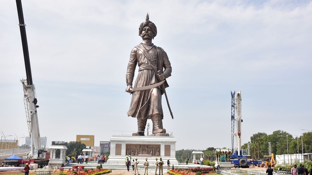 Prime Minister Narendra Modi unveiled the 108 ft statue. Credit: DH Photo