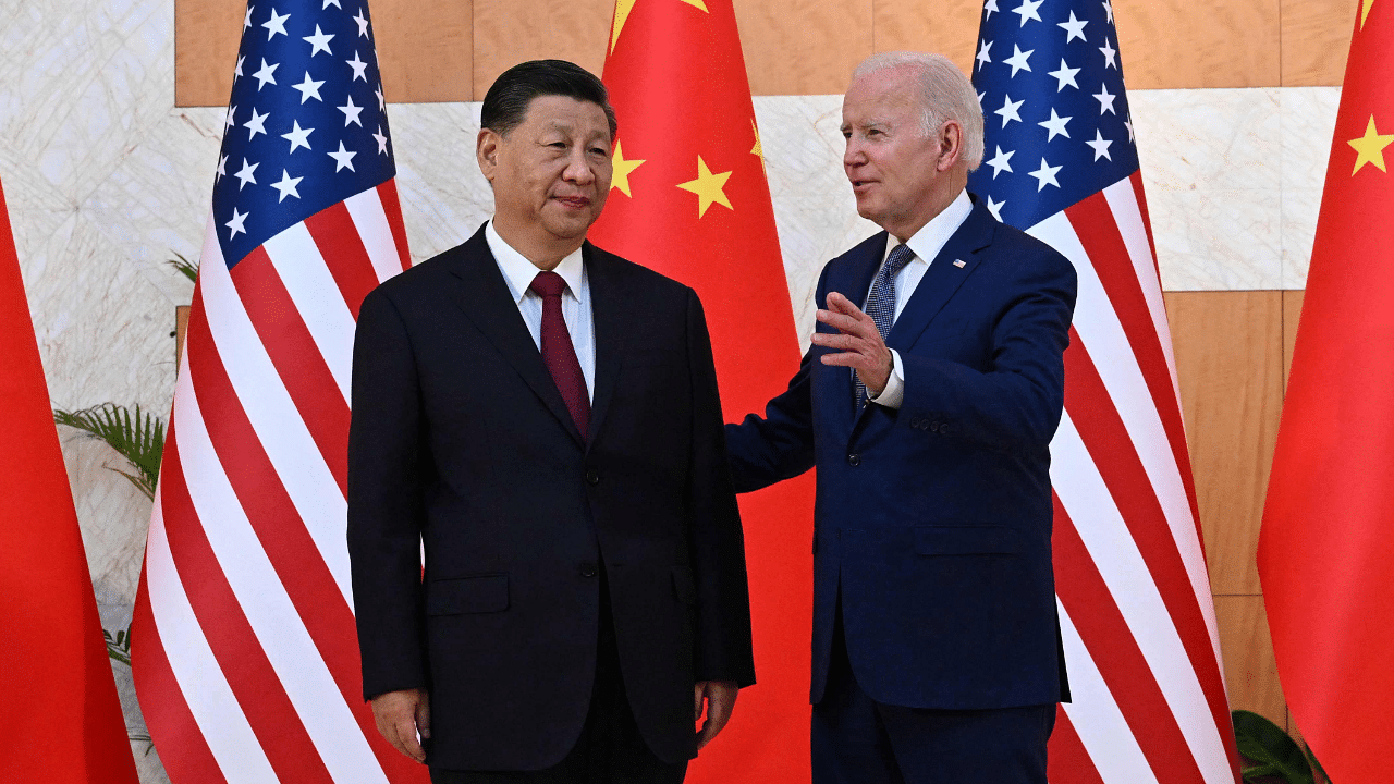 US President Joe Biden (R) and Chinese President Xi Jinping hold a meeting on the sidelines of the G20 Summit. Credit: AFP Photo