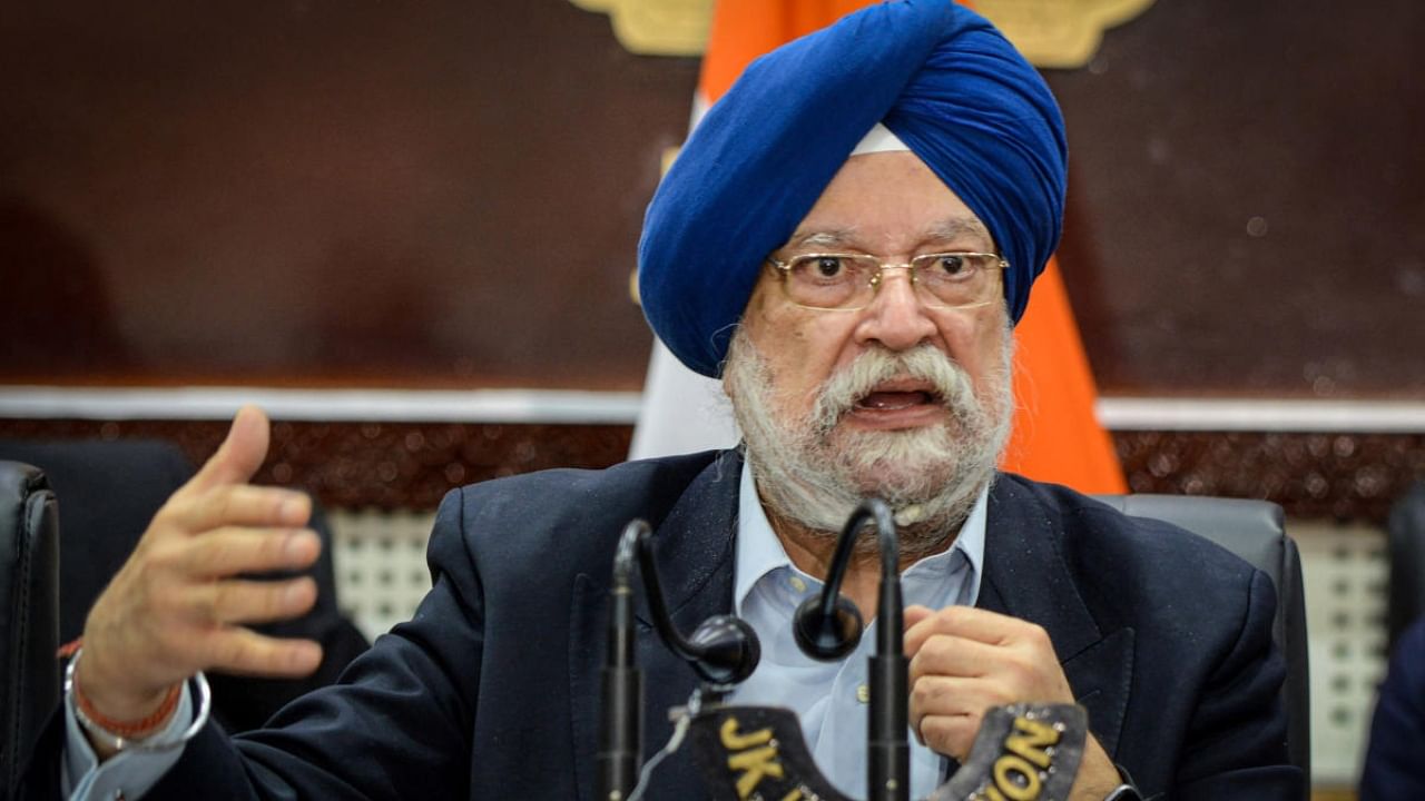 Union Minister for Petroleum & Natural Gas and Housing and Urban Affairs Hardeep Singh Puri. Credit: PTI Photo
