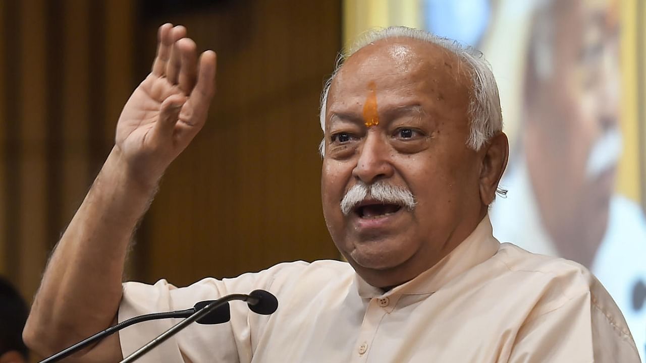 Rashtriya Swayamsevak Sangh (RSS) chief Mohan Bhagwat. Credit: PTI Photo