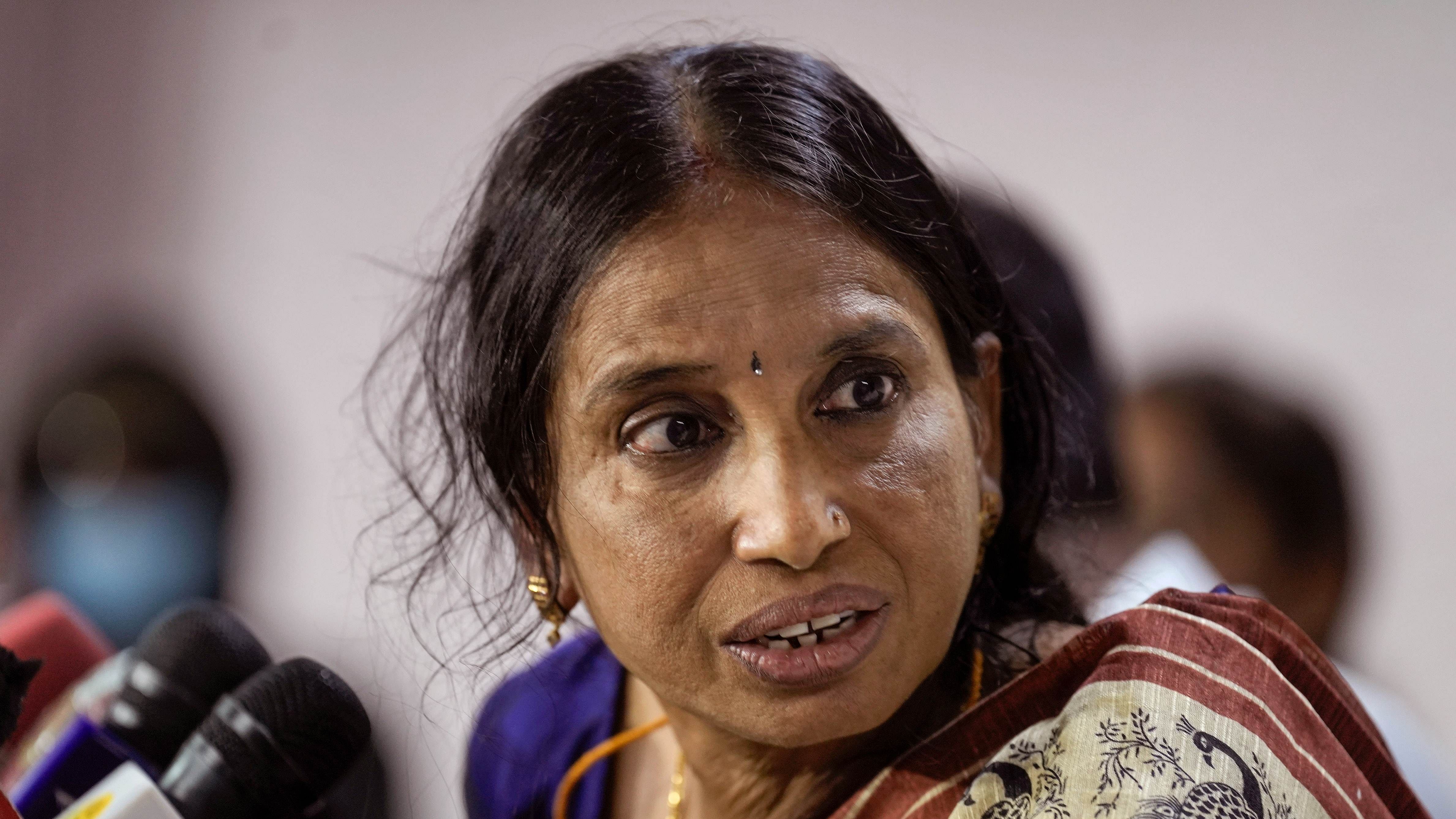 Nalini, daughter of a nurse and a policeman, is accused of harbouring Dhanu, the suicide bomber who detonated the belt bomb killing Rajiv Gandhi, and Subha, the stand-by suicide bomber sent by LTTE.  Credit: PTI File Photo