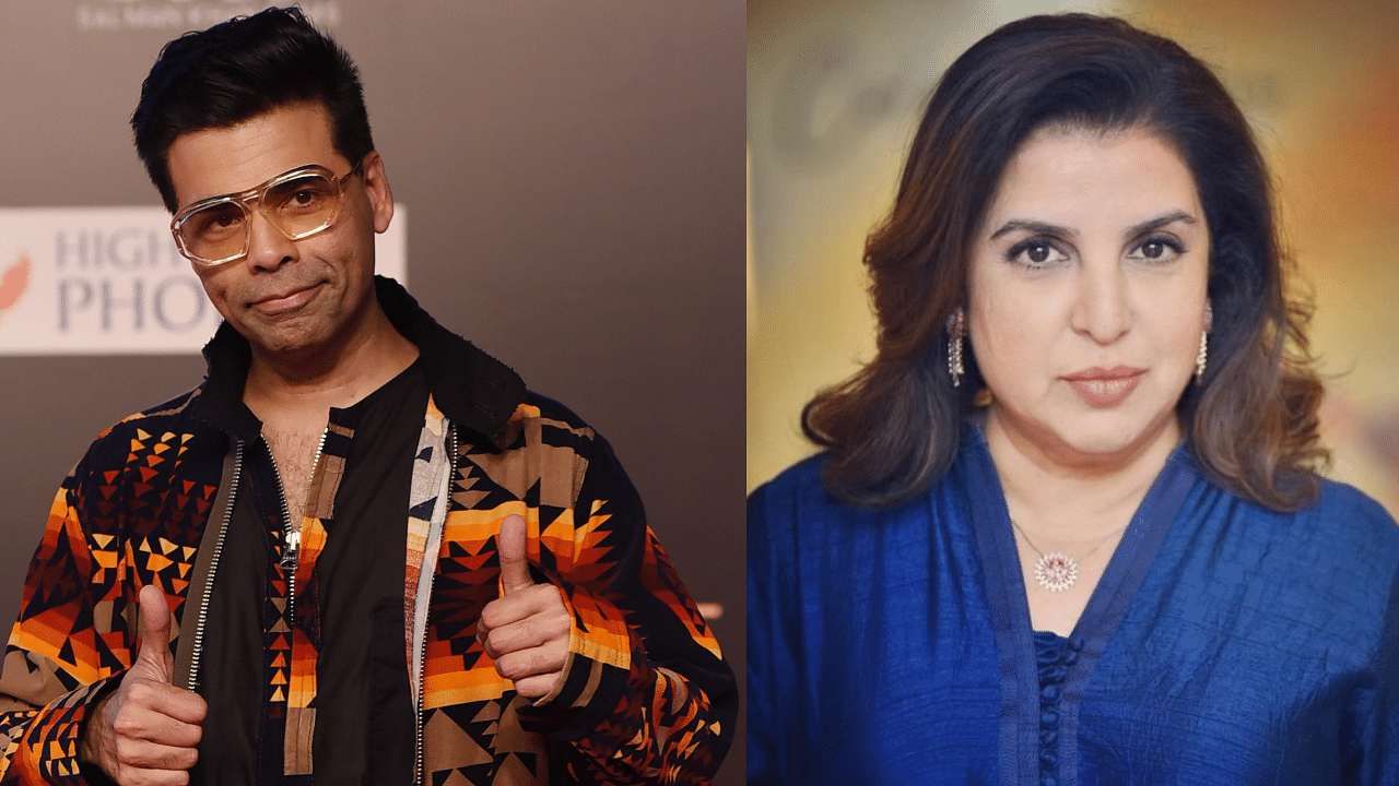 Karan Johar and Farah Khan. Credit: AFP Photo, Instagram/@farahkhankunder