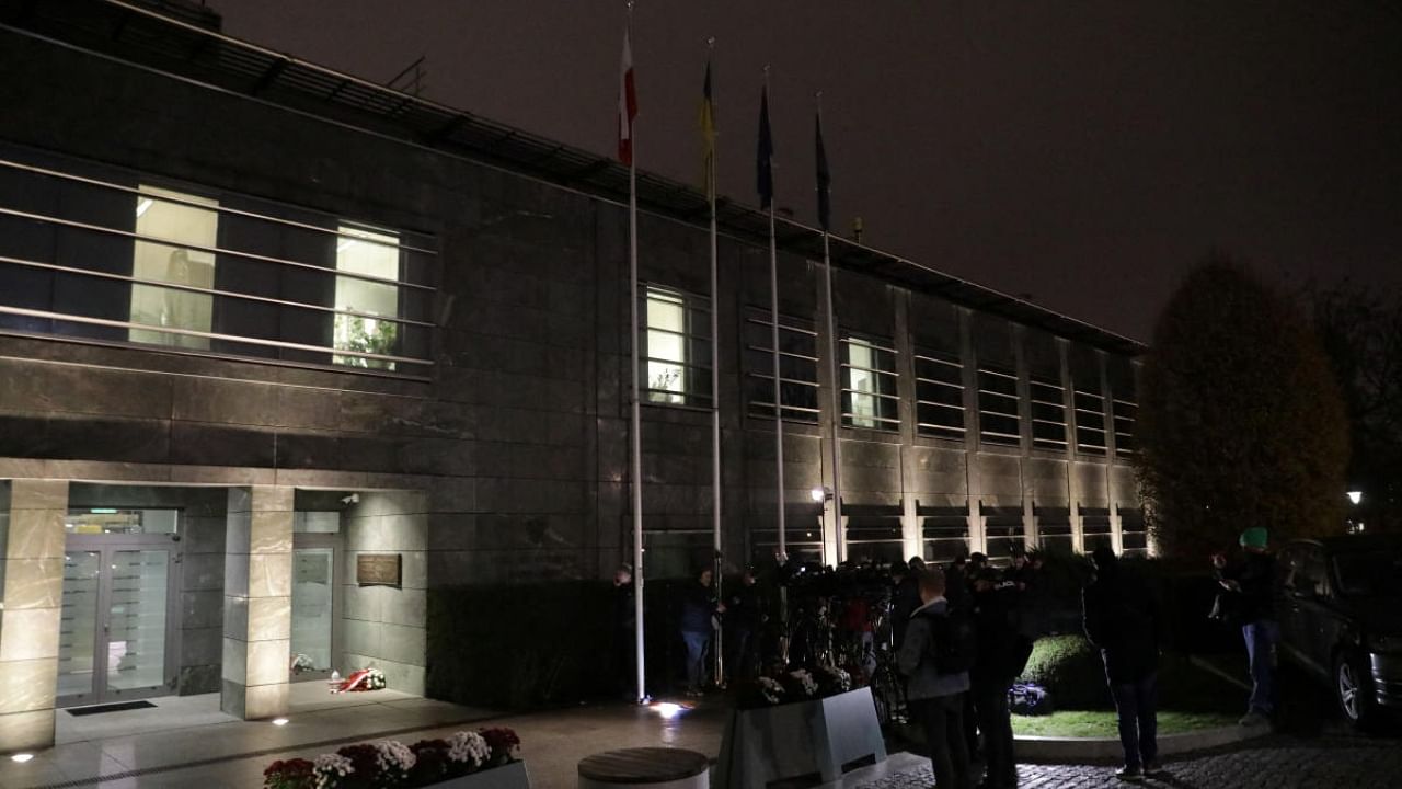 A general view of National Security Bureau as meeting of the security committee is on the way in connection with the missile attack on the territory of Poland, in Warsaw, Poland, November 15, 2022. Credit: Reuters Photo