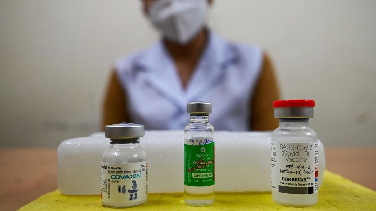 Covaxin vial visible alongside other Covid vaccines. Credit: AFP Photo