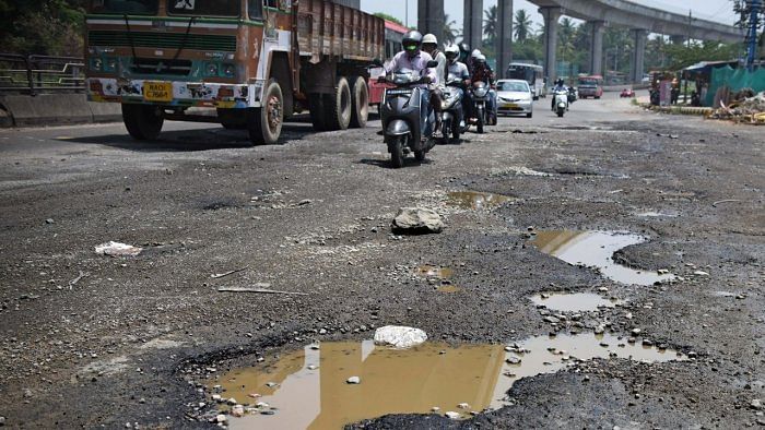 There is no doubt that identifying the potholes and filling them is urgent and important. This will prevent bodily injury and loss of life and improve traffic flows. Credit: DH Photo