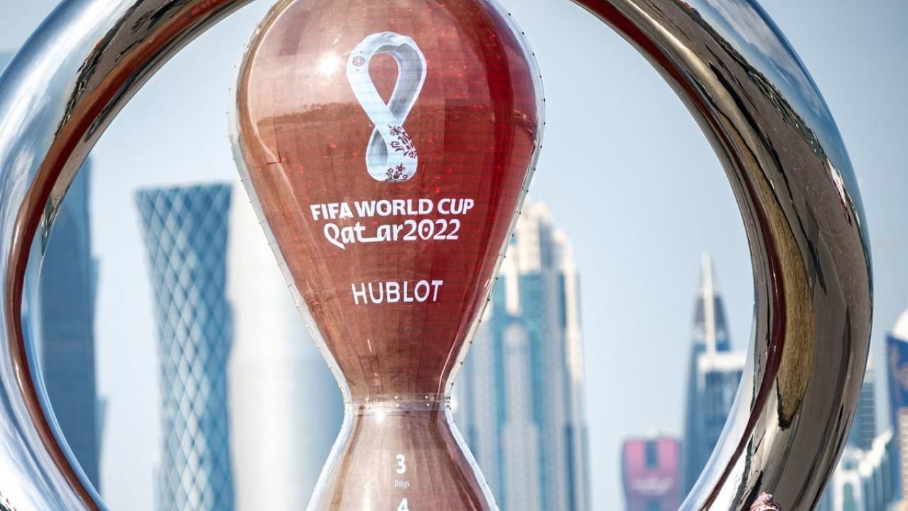 Countdown clock for Qatar World Cup. Credit: AFP Photo