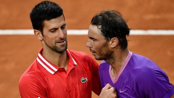 Novak Djokovic and Rafael Nadal. Credit: AFP File Photo