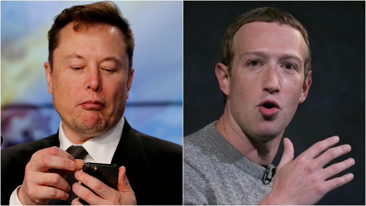 Twitter CEO Elon Musk (left) and Mark Zuckerberg. Credit: Reuters/AP/PTI Photos