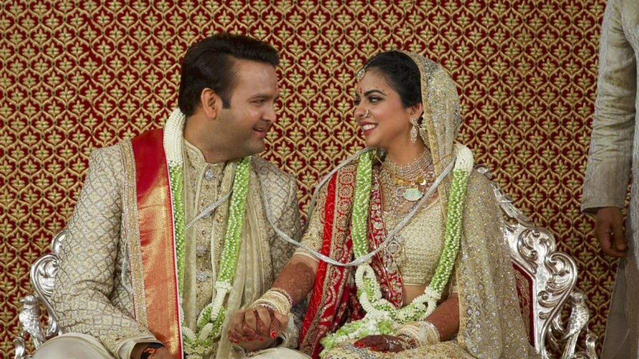 Isha Ambani and Anand Piramal. Credit: PTI Photo