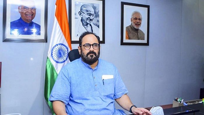 "Rajeev Chandrasekhar will represent India at the GPAI meeting to be held in Tokyo on November 21, 2022 for the symbolic takeover from France, which is the outgoing Council Chair," the statement said. Credit: PTI Photo