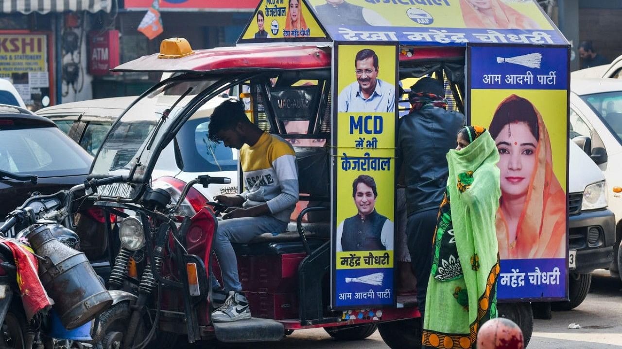 AAP's campaign for MCD polls. Credit: PTI Photo