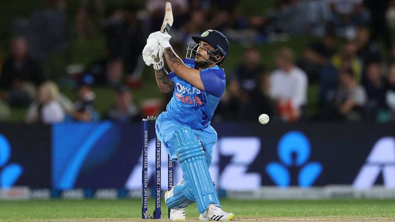 India’s Ishan Kishan plays a shot during the third Twenty20 cricket match between New Zealand and India at McLean Park. Credit: AFP Photo