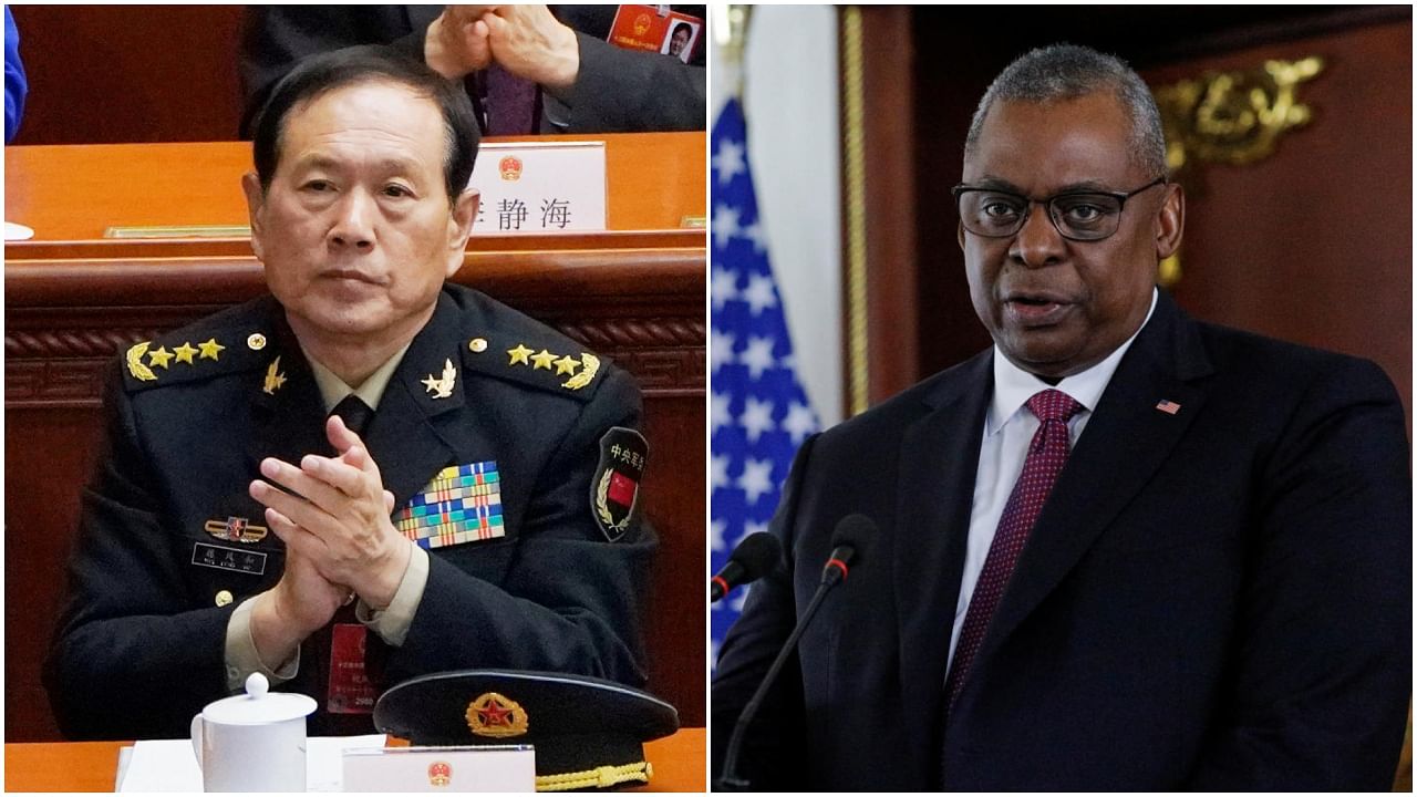 Chinese Defense Minister General Wei Fenghe (L) and US Defense Secretary Lloyd Austin. Photo Credit: Reuters