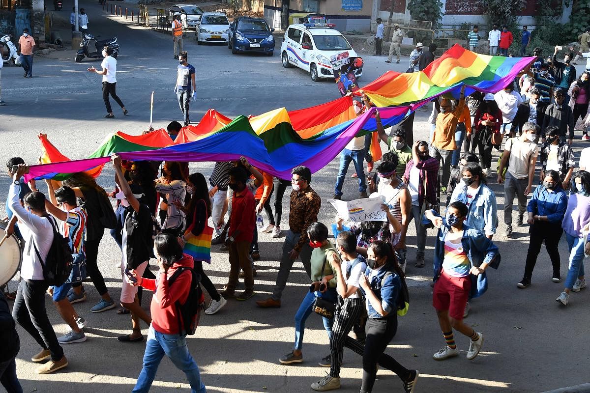 The 2020 edition of Namma Pride march. DH Photo by Pushkar V