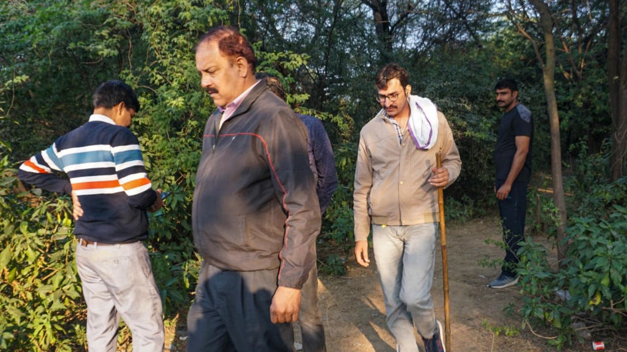Police conduct search operation at Mehrauli forest area in the Shraddha Walker murder case. Photo Credit: PTI 