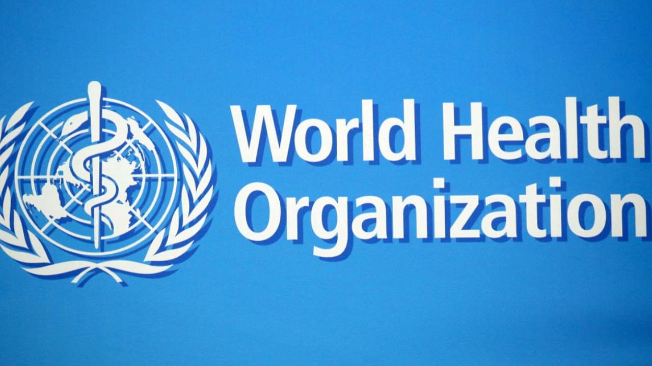 A logo at the World Health Organization (WHO) building in Geneva, Switzerland. Photo Credit: Reuters 