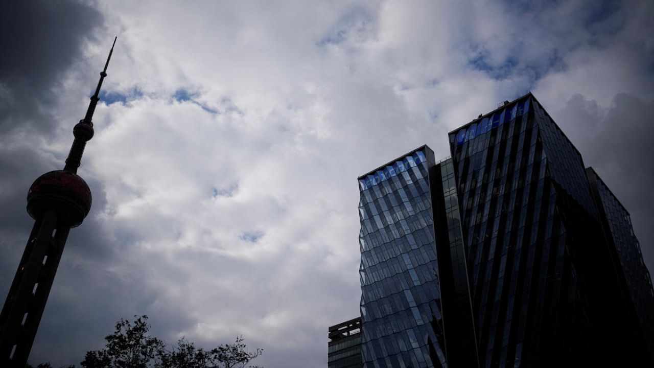 The building of Shanghai Foxconn headquarters is pictured at the Lujiazui financial district of Pudong amid the coronavirus disease (Covid-19) outbreak in Shanghai, China, November 23, 2022. Credit: Reuters Photo