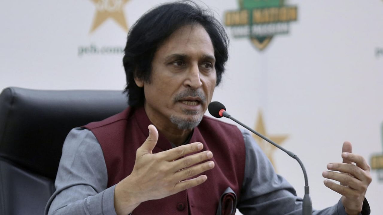 Chairman of the Pakistan cricket board, Ramiz Raja. Credit: AP/PTI Photo