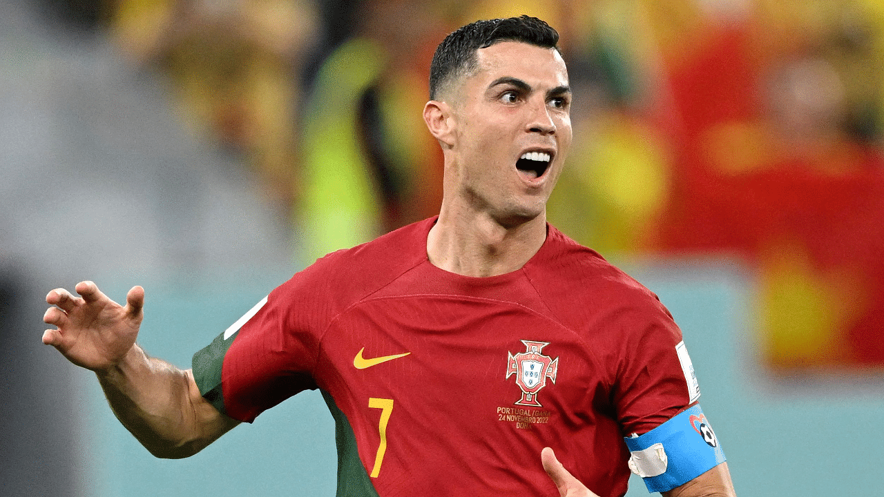 The 37-year-old set the record when he smashed home a penalty in the 65th minute at the 974 Stadium in Doha to give Portugal the lead against Ghana. Credit: AFP Photo