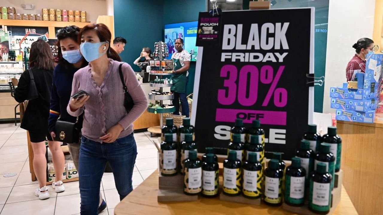 People shop during Black Friday in Arcadia, California. Credit: AFP Photo