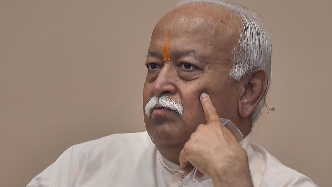 File photo of RSS chief Mohan Bhagwat. Credit: PTI Photo