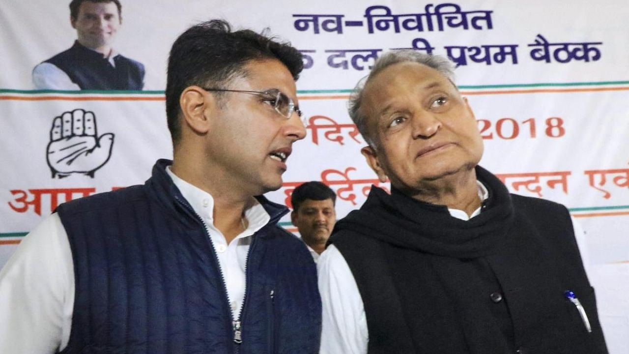 Congress leaders Sachin Pilot (L) and Ashok Gehlot. Credit: PTI Photo