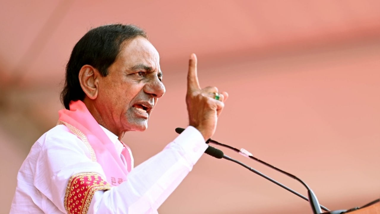 Chief Minister KCR said gravel roads should be converted into BT roads in Nizamabad. Credit: IANS Photo