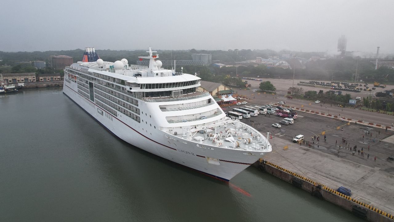 Cruise vessel MS Europa 2 which called at New Mangalore Port on Monday. Credit: Special arrangement