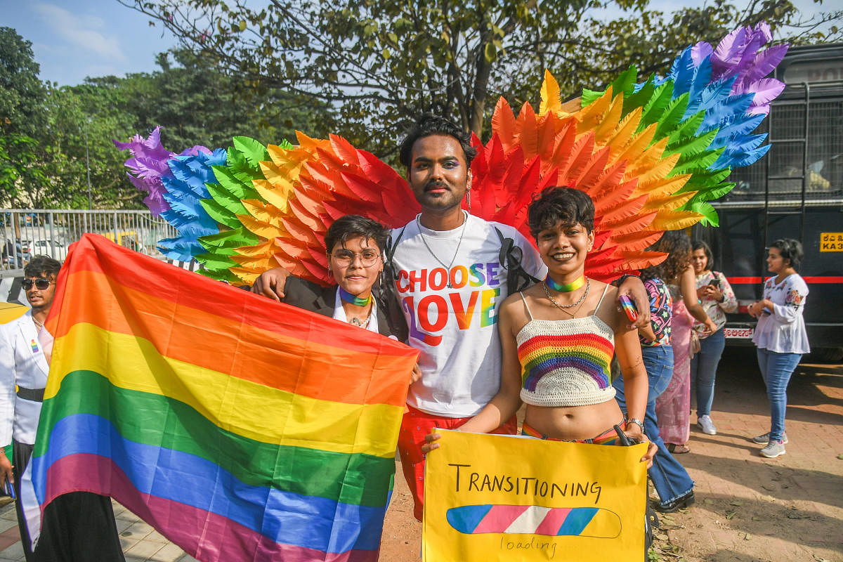 On a bright and sunny Sunday, rainbow flags fluttered in the breeze against the clear blue sky, setting the tone for the pride festival. Credit: DH Photo