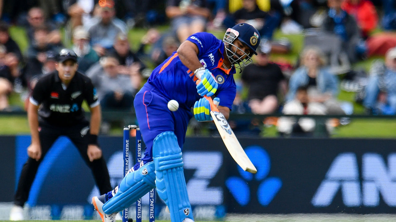 Rishabh Pant of India bats during their one day cricket match at Hagley Oval, in Christchurch, New Zealand. Credit: AP photo