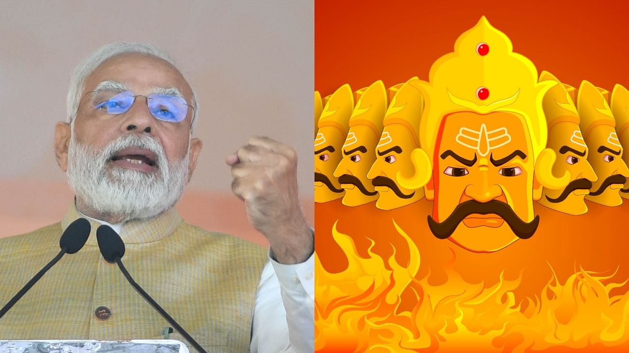 This is not the first time that Modi has been compared to Ravana. Credit: DH Photo/ B H Shivakumar, iStock Photo