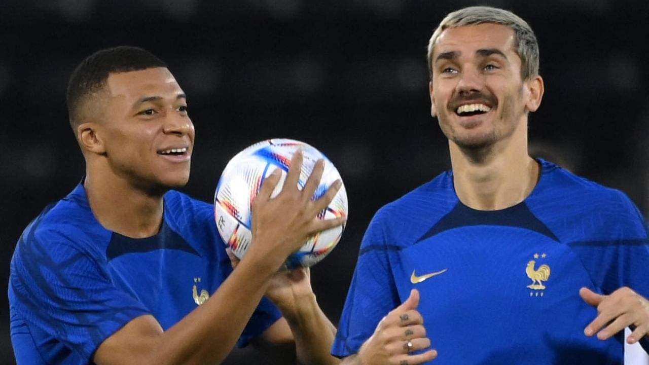 France's forwards Kylian Mbappe (L) and Antoine Griezmann. Credit: AFP Photo