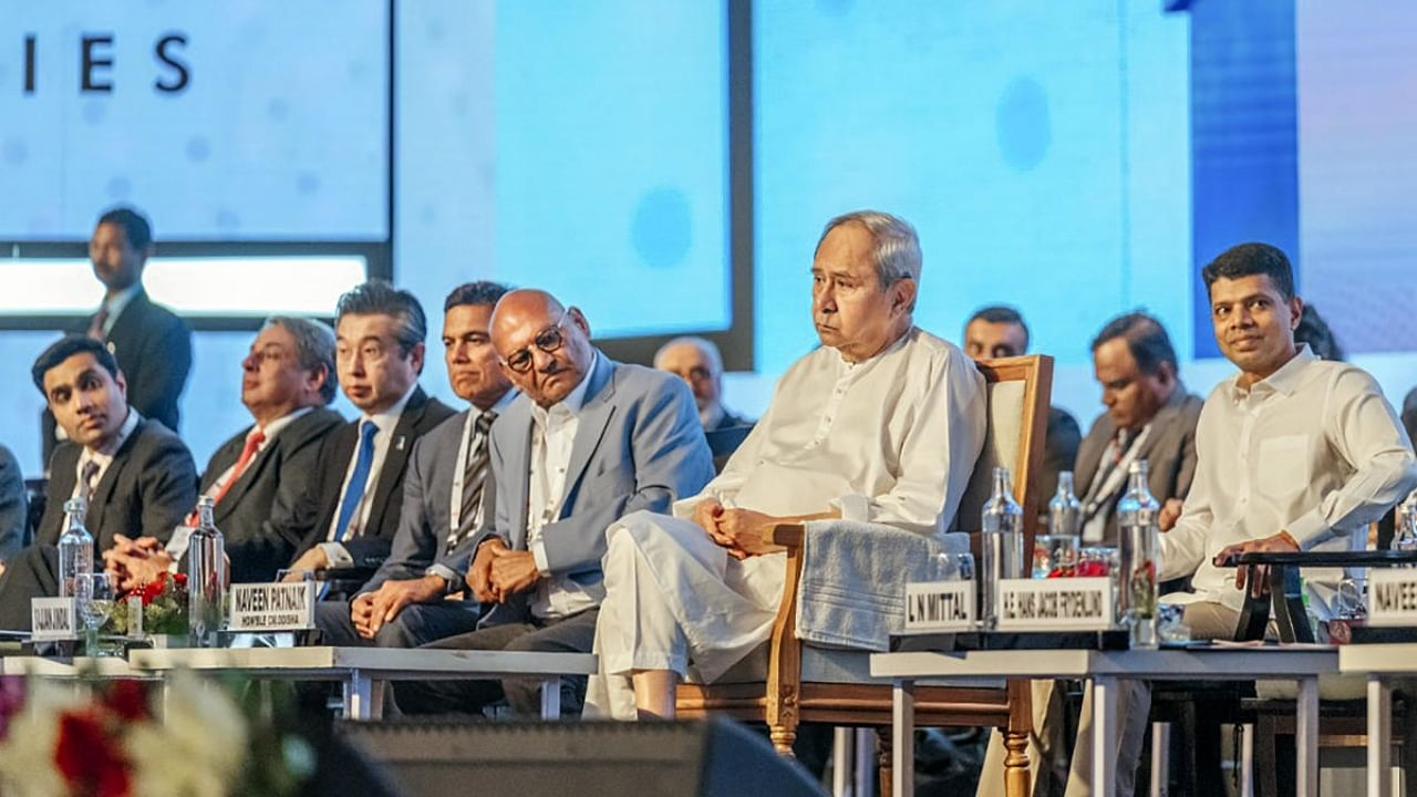 Odisha Chief Minister Naveen Patnaik during the plenery session of Make in Odisha Conclave 2022, in Bhubaneswar. Credit: PTI Photo