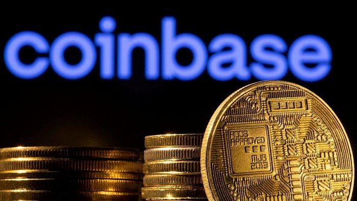 Coinbase logo. Credit: Reuters File Photo