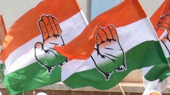 File photo of Congress flags: Credit: DH Photo