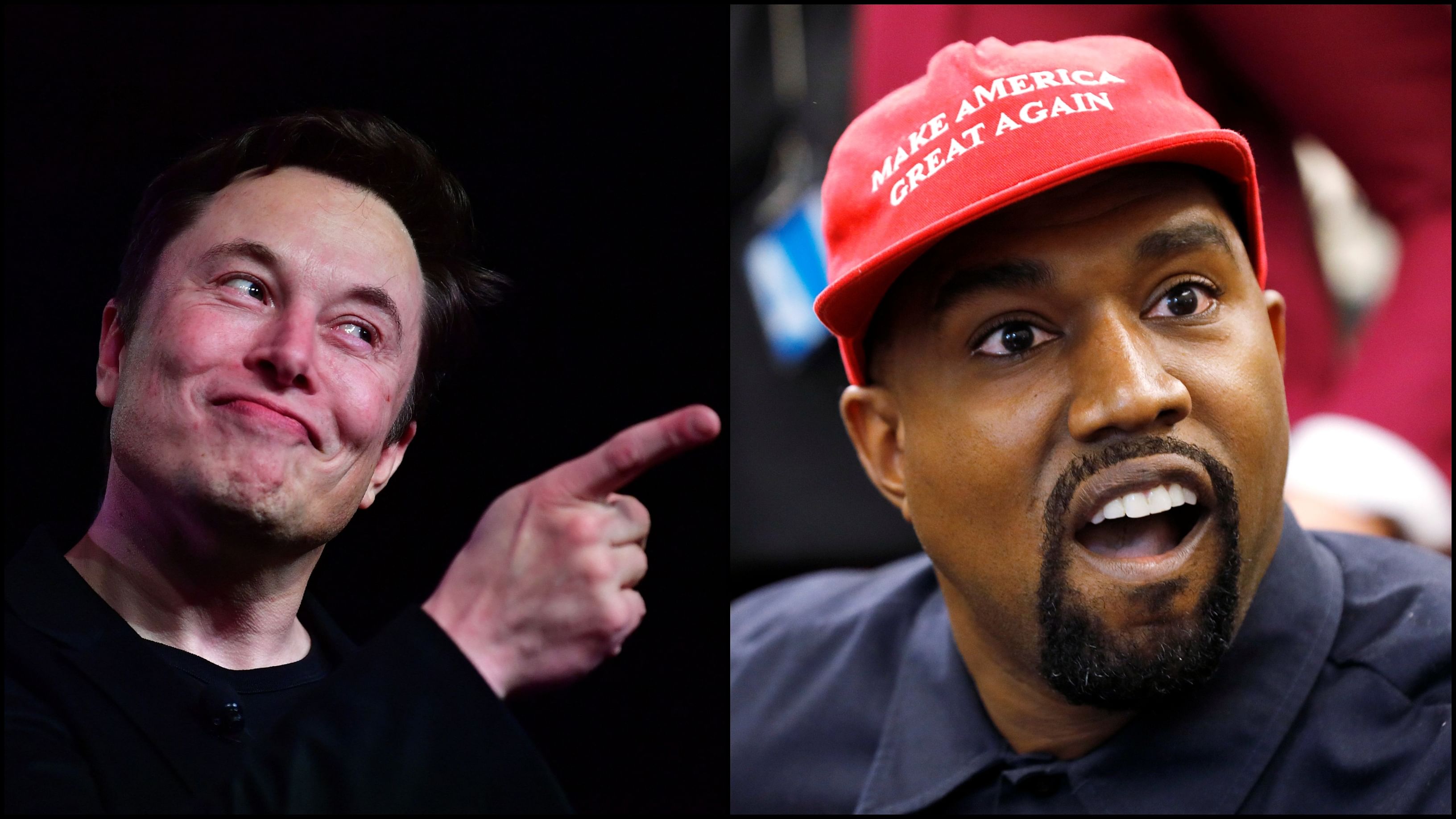 Elon Musk and Kanye West. Credit: AFP and Reuters Photo