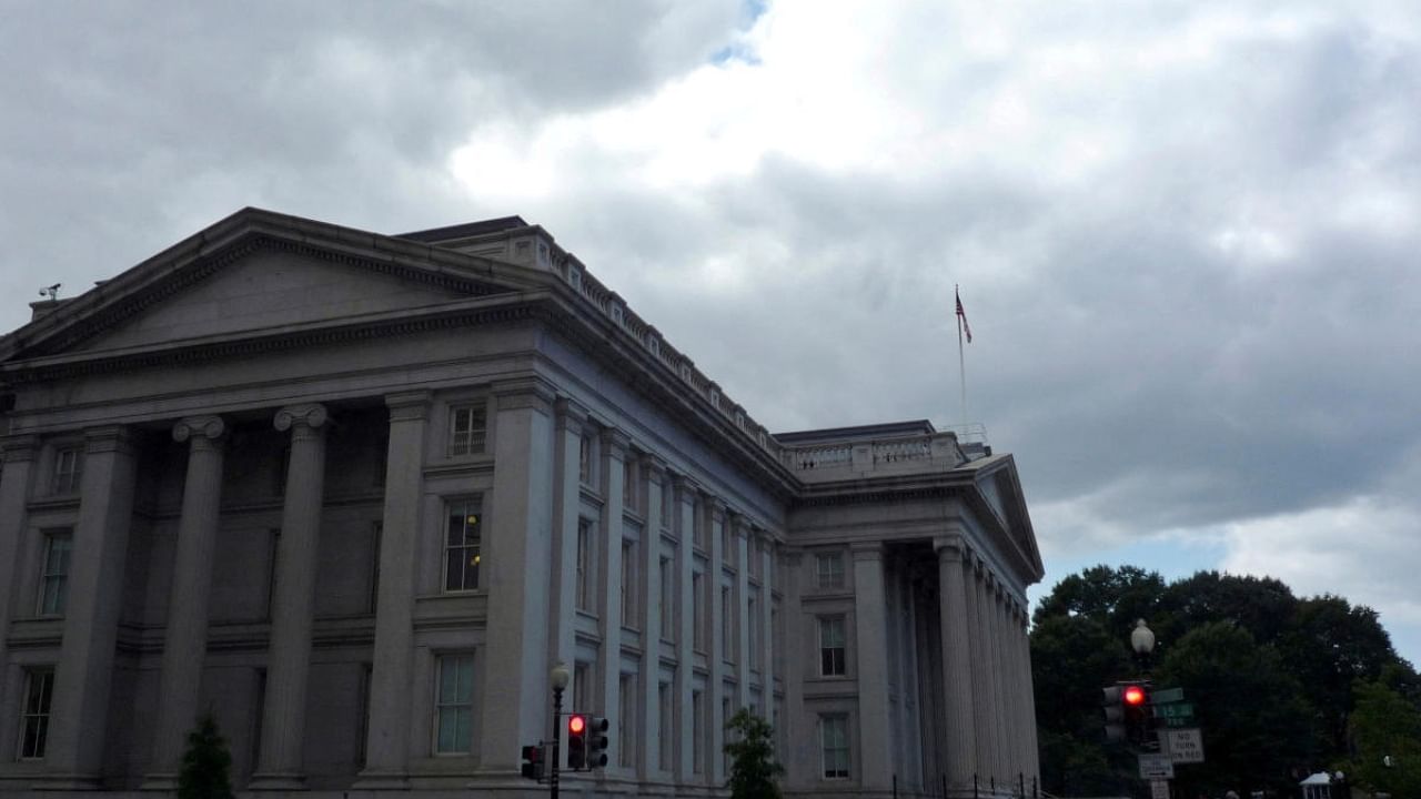 The US Treasury building is seen in Washington. Credit: Reuters File Photo