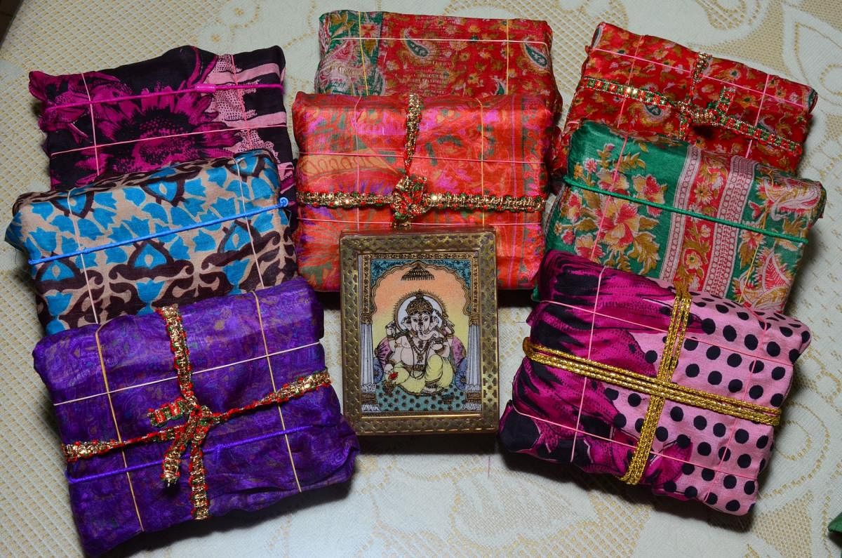 Gift wrappers made by Rama Gokul. Credit: Special Arrangement