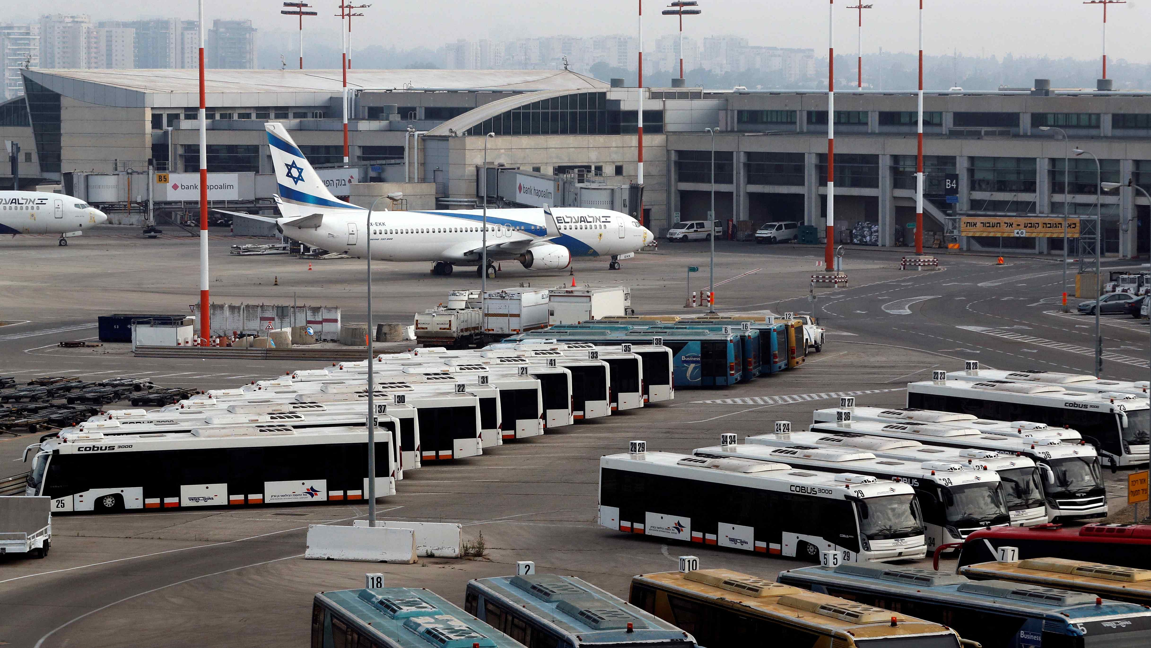 An Israeli flag carrier El Al Airlines plane is seen on the tarmac as Israel's airport. Credit: Reuters Photo