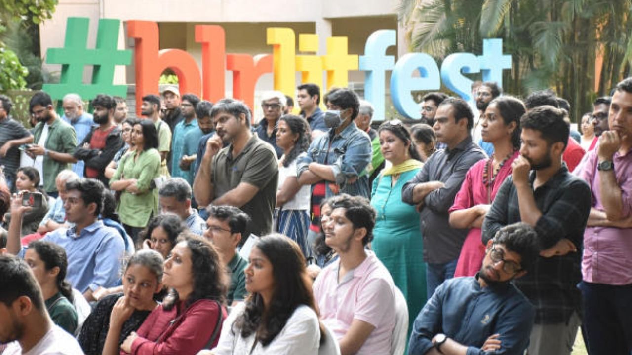 Spectators at the Bangalore Literature Festival in Bengaluru on Saturday. Credit: DH Photo