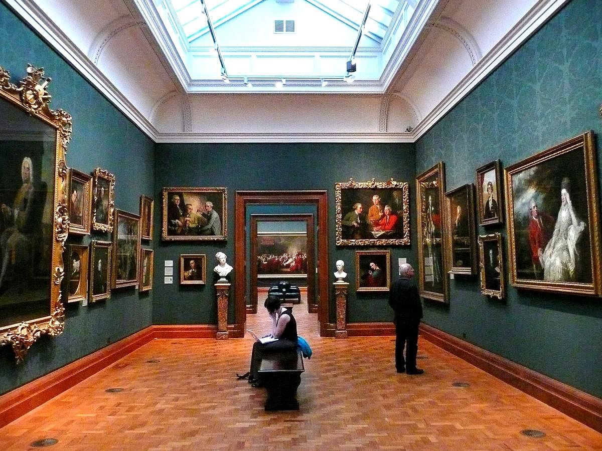 Only a fraction of the art collection owned by a museum is exhibited at a time. Seen here is a section of the National Portrait Gallery in London  (Pic courtesy: Wikimedia Commons)
