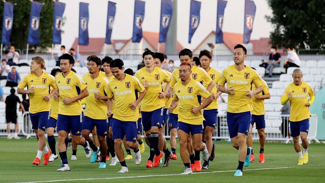 Japan players during training. Credit: Reuters Photo