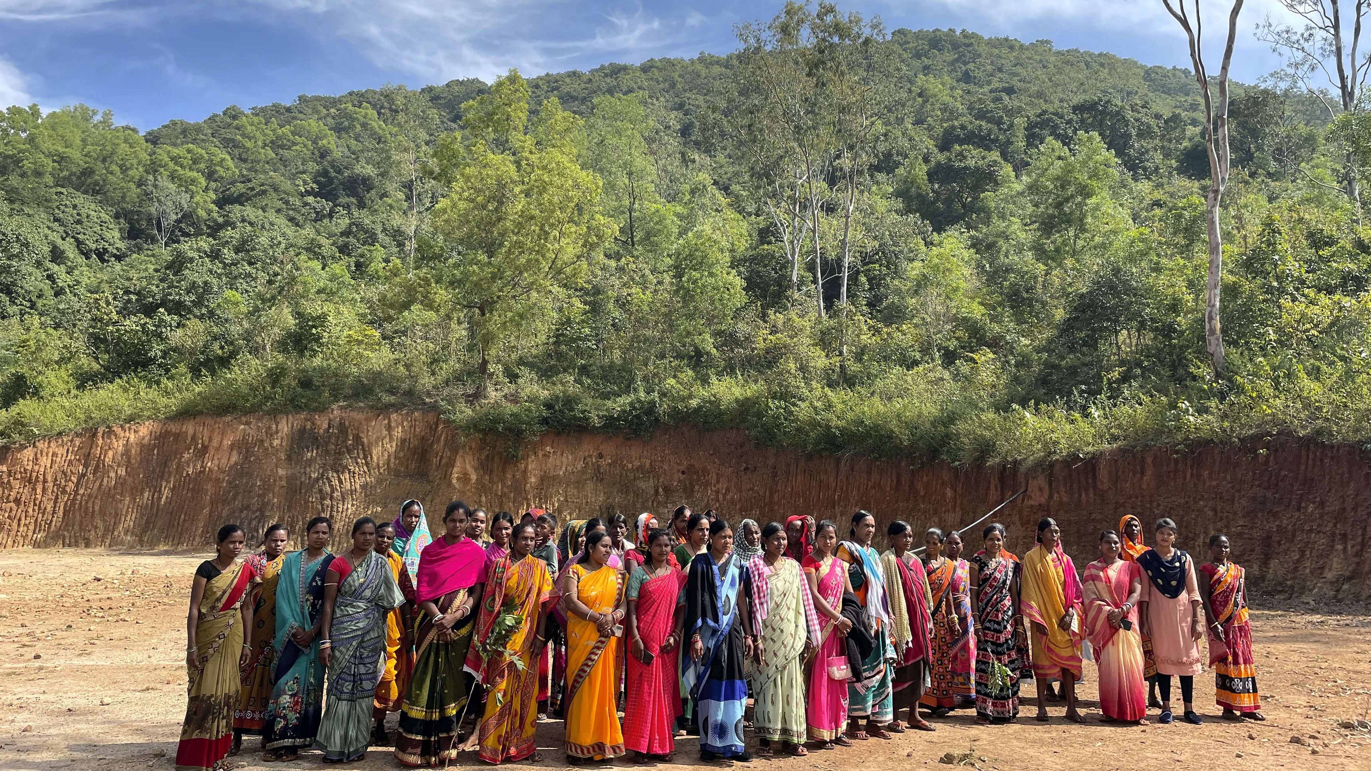 Women from Achala village who restored the Mali mountain forest over a period of three decades, in Odisha's Koraput district. Credit: PTI Photo