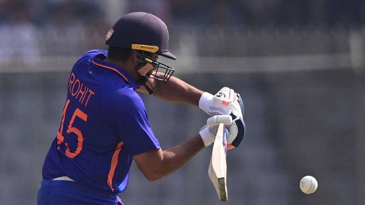 India skipper Rohit Sharma in action. Credit: AFP Photo