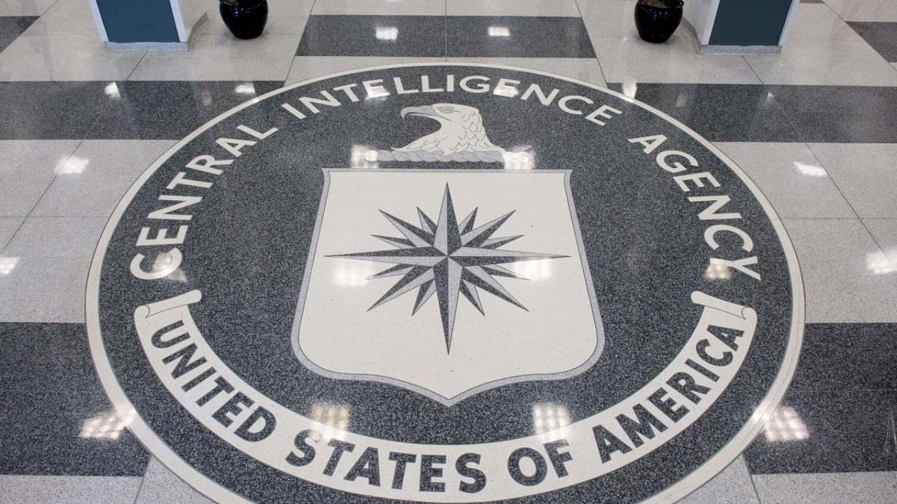 CIA logo visible in the lobby of its Langley headquarters. Credit: AFP Photo