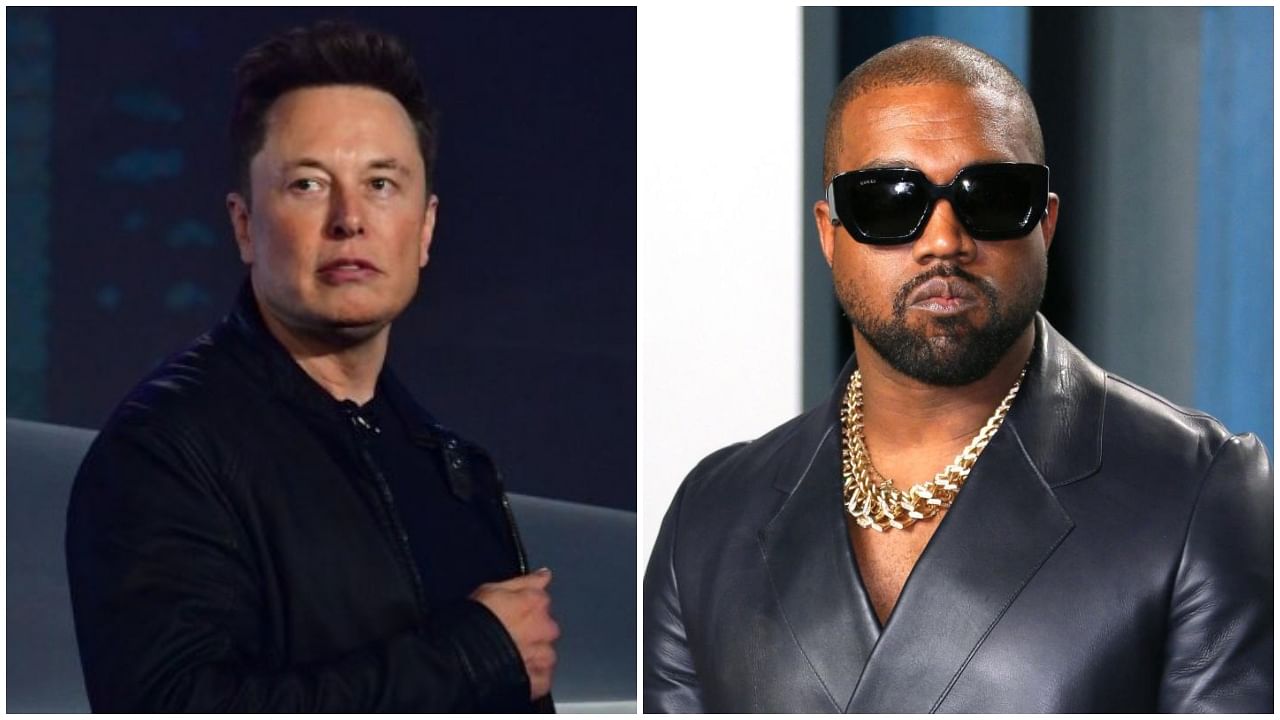 Twitter CEO Elon Musk and Rapper Kanye West. Credit: AFP Photos