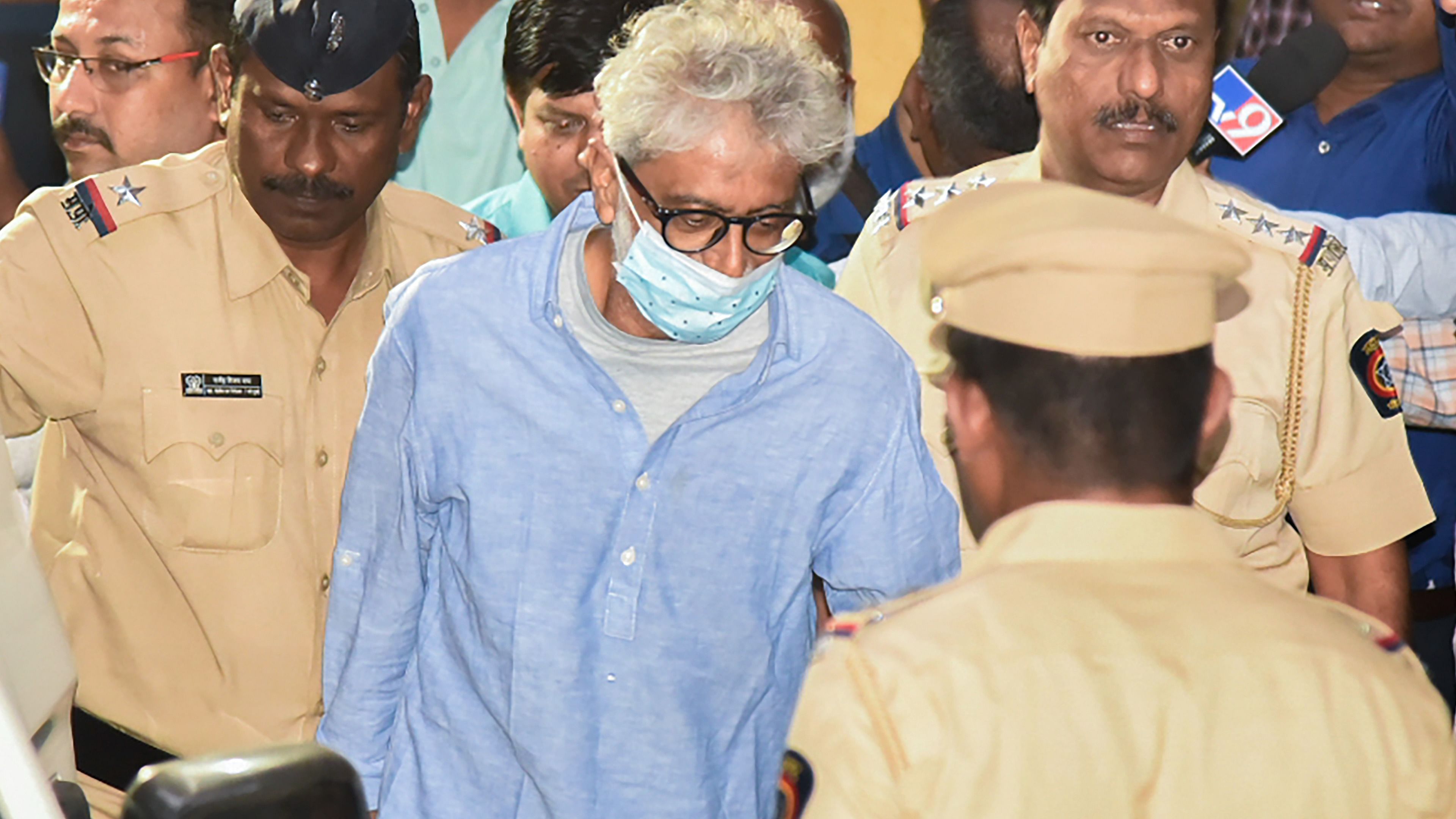 On November 19, 70-year-old Navlakha was released from prison and taken to the house in Belapur-Agroli area of neighbouring Navi Mumbai town. Credit: PTI Photo